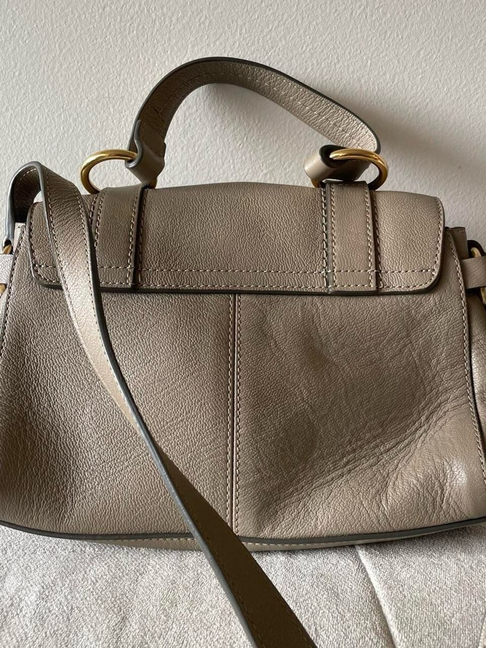 See By Chloe Taupe Leather Crossbody with Gold Hardware - Picture 7 of 8